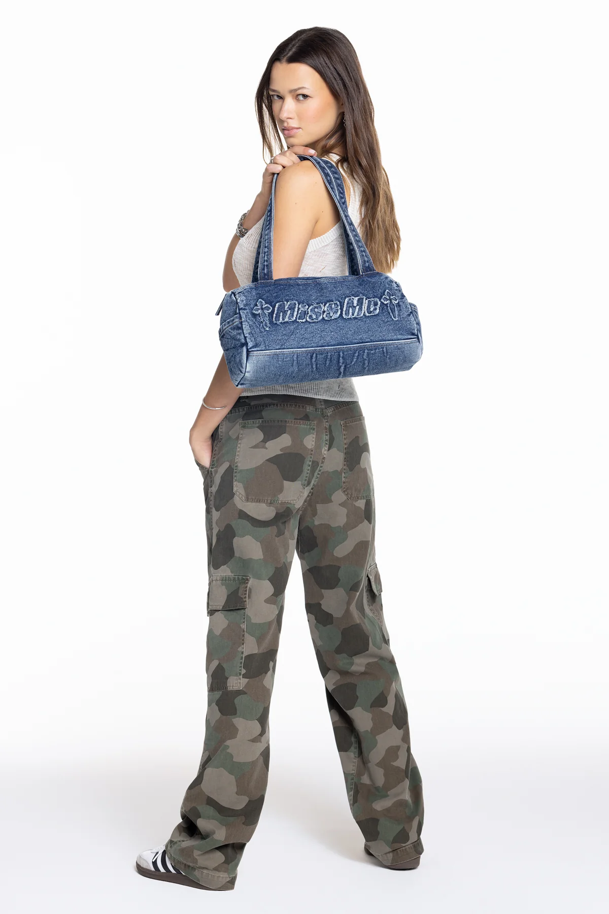 Denim Mini Duffle Bag - Image 6
