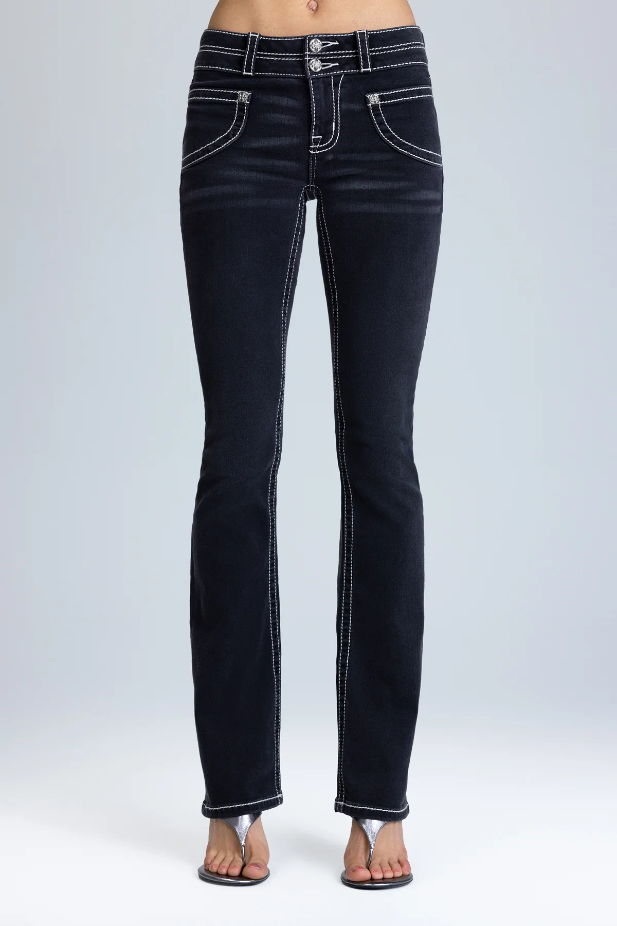 Ebony Stitched Bootcut Jeans - Image 3