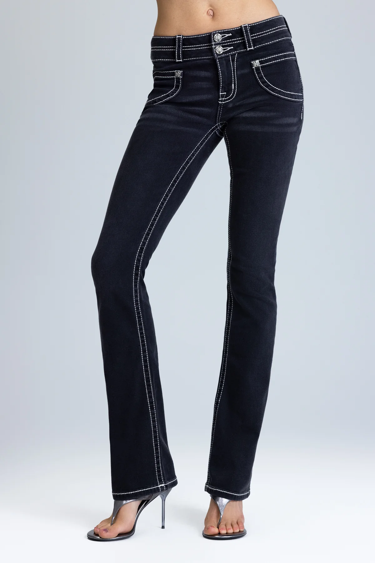 Ebony Stitched Bootcut Jeans - Image 4
