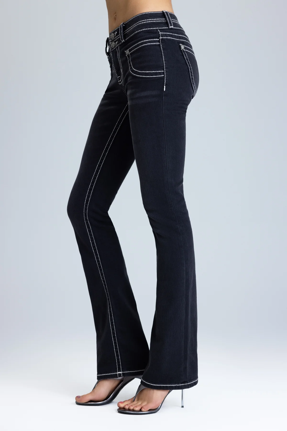 Ebony Stitched Bootcut Jeans - Image 5