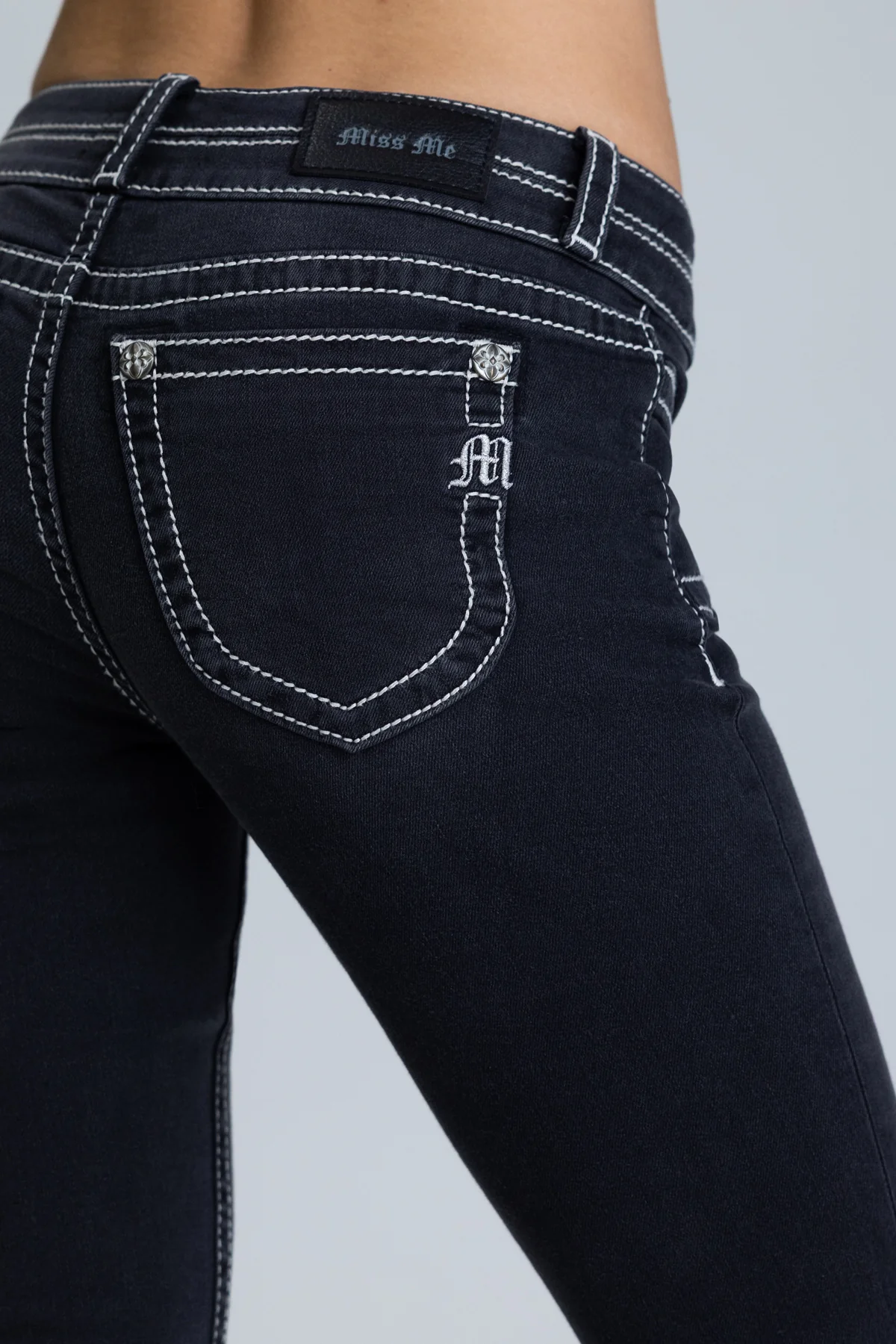 Ebony Stitched Bootcut Jeans - Image 6